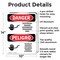 Signmission Electrical Hazard Authorized Only Bilingual Danger Sign, Aluminum, 10in W x 14in L, 2PK OS-2PACK-DS-A-1014-VS-1197 - alternate 2